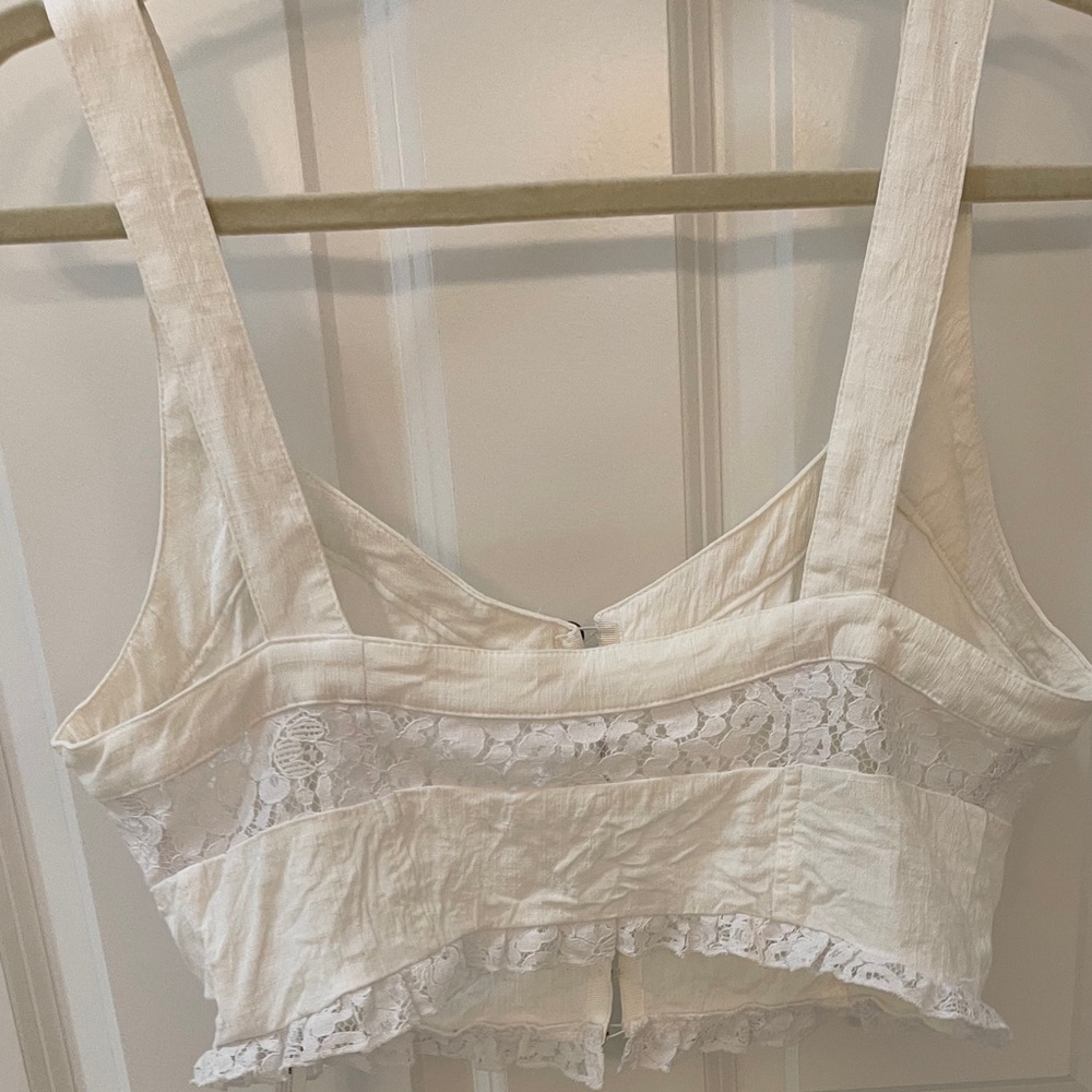 Here I Go Free People White Lace Bralette with Floral Detailing - Picture 2 of 3